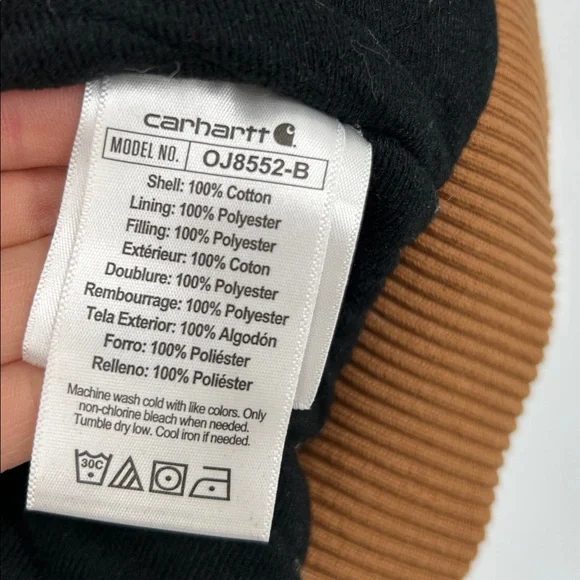 Carhartt Kid's Canvas Insulated Hooded Active Jac - Boys Size 3T - Picture 7 of 7